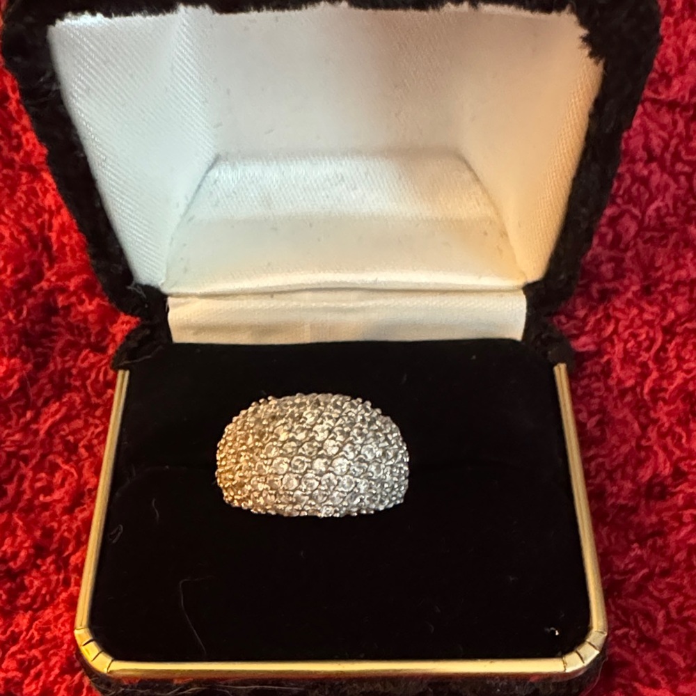 Elegant Silver Ring sterling silver 925 cz dome  ring.